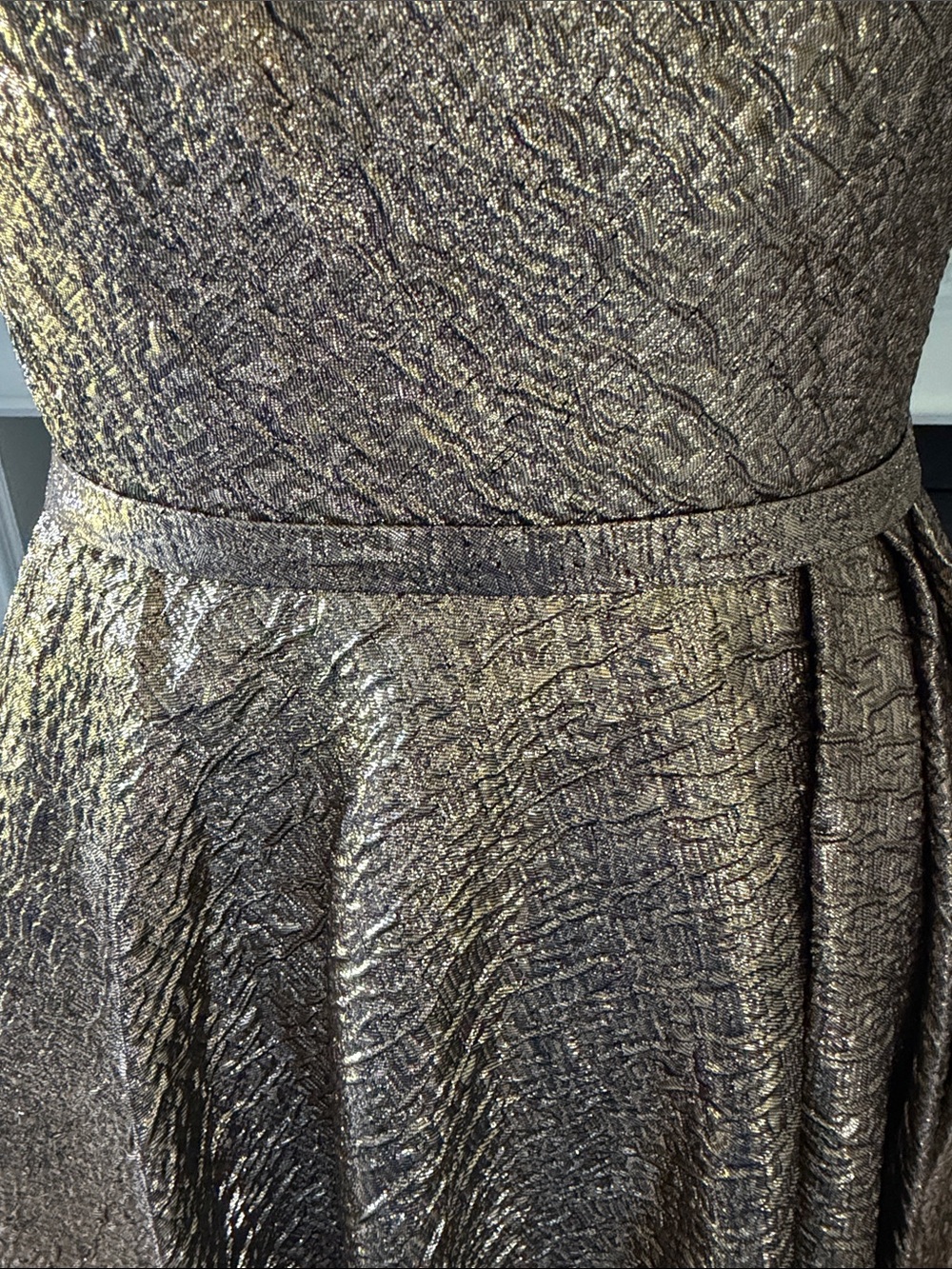 Mac Duggal One-Shoulder Gold Cocktail Dress - Picture 8 of 8